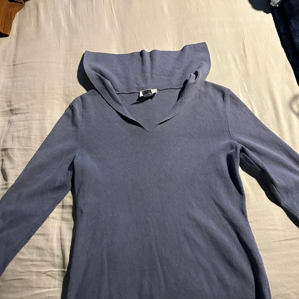 LOFT Slate Blue V-Neck Top